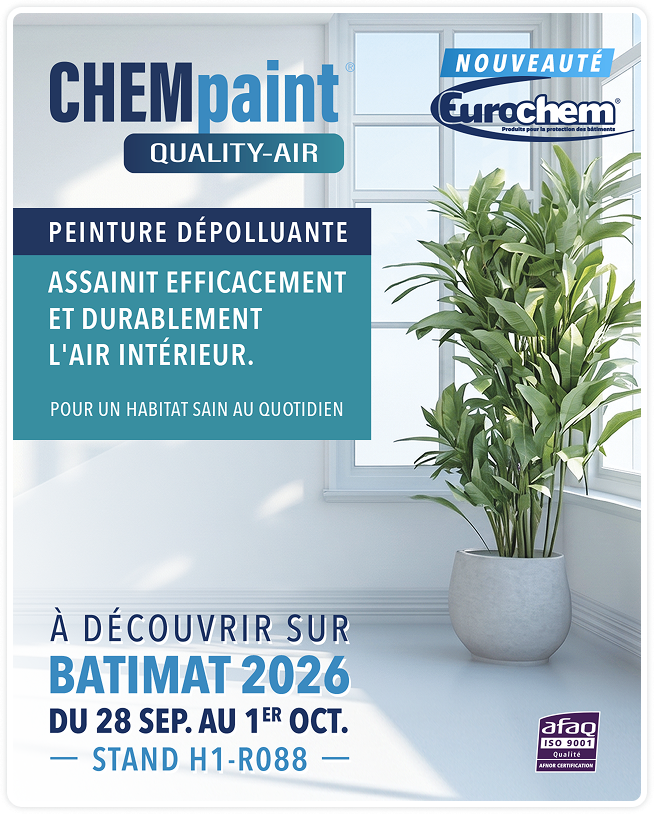 ChemPaint Quality Air, peinture dépolluante Eurochem à découvrir sur Batimat 2026, stand H1-R088.