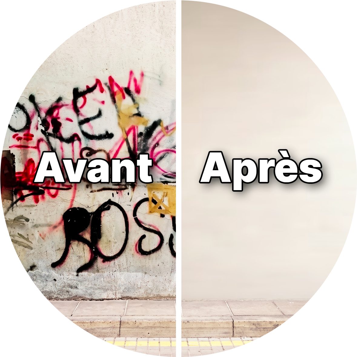 Avant / après protection anti graffitis