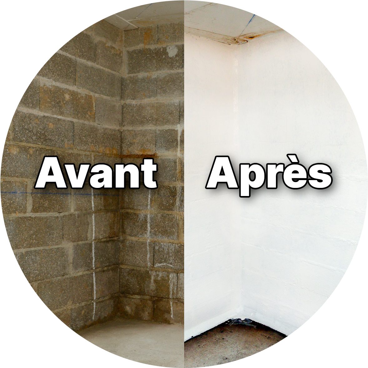 Avant / après étanchéité des murs enterrés