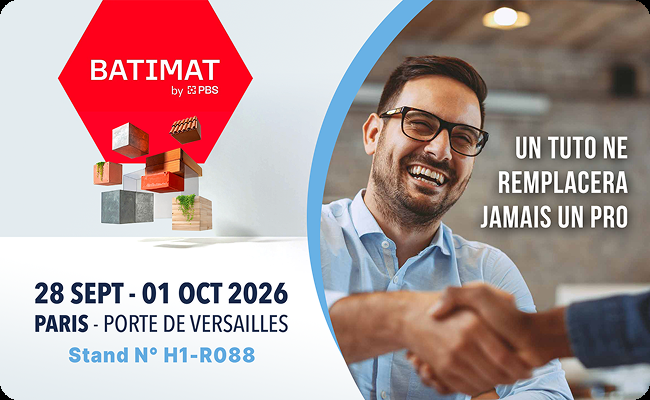 Batimat du 28 septembre au 1er octobre 2026, Paris Porte de Versailles, stand H1-R088